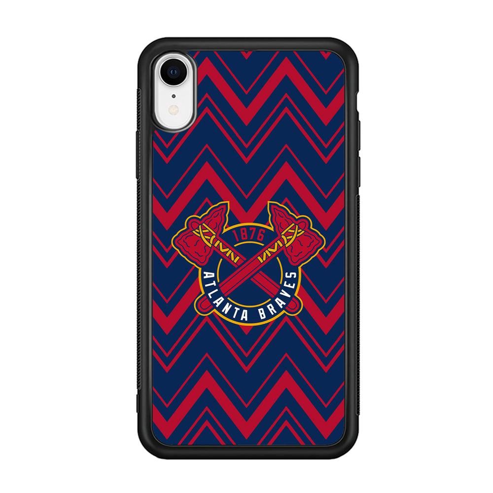 Atlanta Braves Double Power iPhone XR Case-Rubber Black (2D Case)-Oxvistore