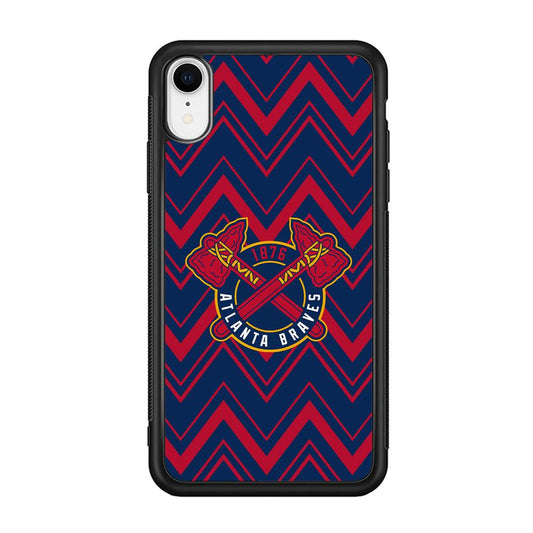 Atlanta Braves Double Power iPhone XR Case-Rubber Black (2D Case)-Oxvistore