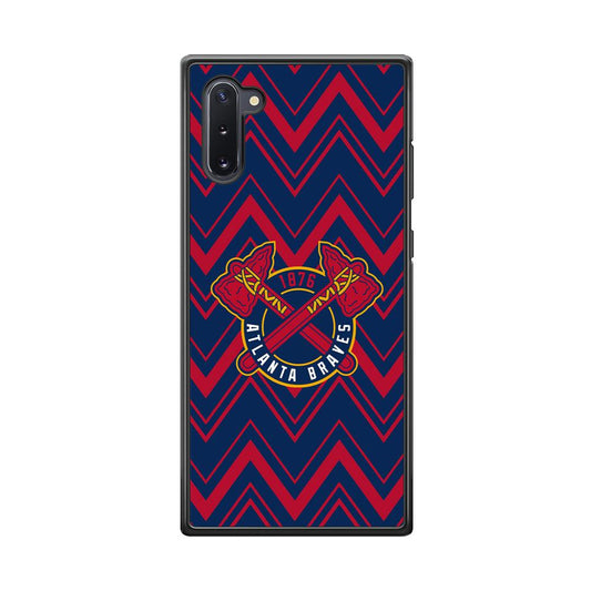 Atlanta Braves Double Power Samsung Galaxy Note 10 Case-Rubber Black (2D Case)-Oxvistore