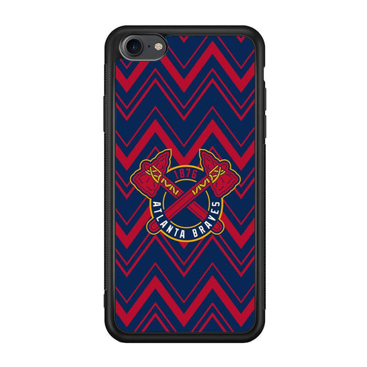 Atlanta Braves Double Power iPhone 7 Case-Rubber Black (2D Case)-Oxvistore