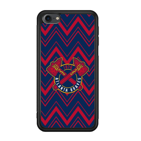Atlanta Braves Double Power iPod Touch 6 Case-Rubber Black (2D Case)-Oxvistore