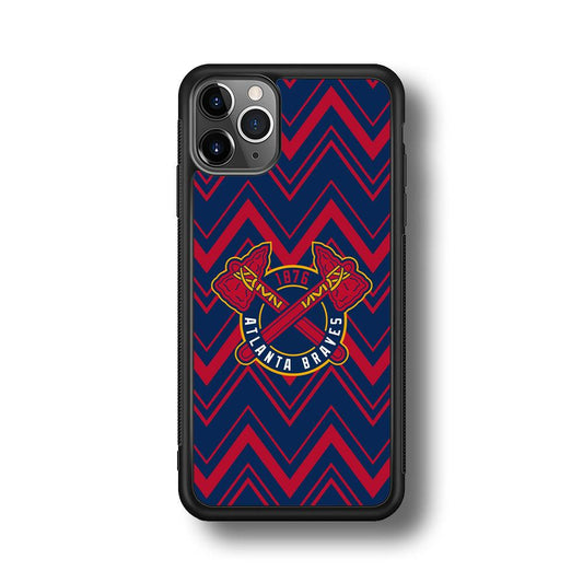 Atlanta Braves Double Power iPhone 11 Pro Max Case-Rubber Black (2D Case)-Oxvistore