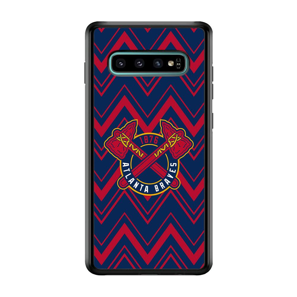 Atlanta Braves Double Power Samsung Galaxy S10 Plus Case-Rubber Black (2D Case)-Oxvistore