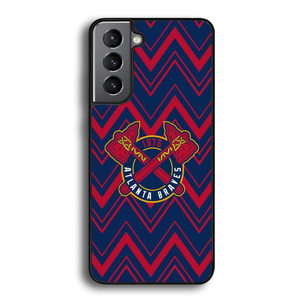 Atlanta Braves Double Power Samsung Galaxy S22 Case-Rubber Black (2D Case)-Oxvistore