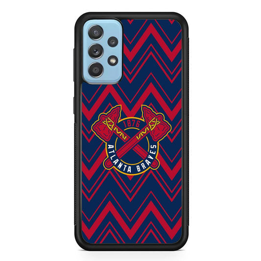 Atlanta Braves Double Power Samsung Galaxy A72 Case-Rubber Black (2D Case)-Oxvistore
