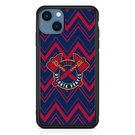 Atlanta Braves Double Power iPhone 14 Plus Case-Rubber Black (2D Case)-Oxvistore