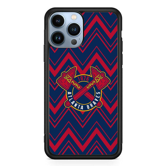 Atlanta Braves Double Power iPhone 13 Pro Max Case-Rubber Black (2D Case)-Oxvistore