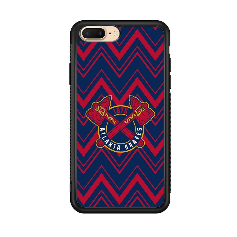Atlanta Braves Double Power iPhone 8 Plus Case-Rubber Black (2D Case)-Oxvistore