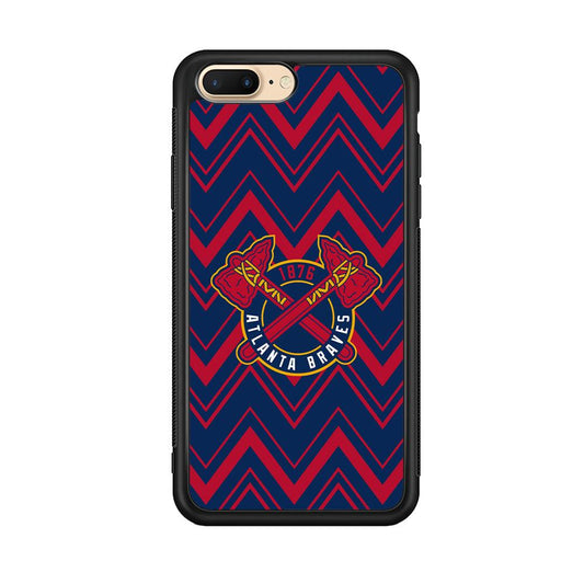 Atlanta Braves Double Power iPhone 8 Plus Case-Rubber Black (2D Case)-Oxvistore