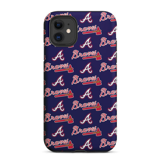 Atlanta Braves Pattern 2 in 1 Tough Phone Case-Oxvistore