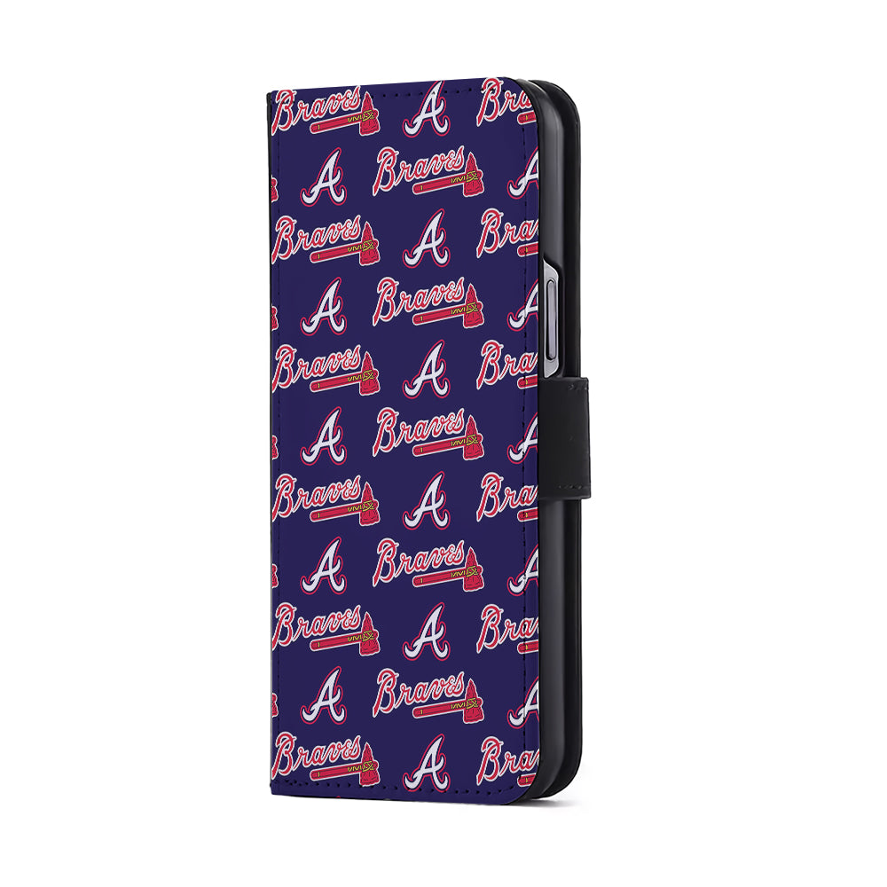 Atlanta Braves Pattern Flip Wallet Phone Case