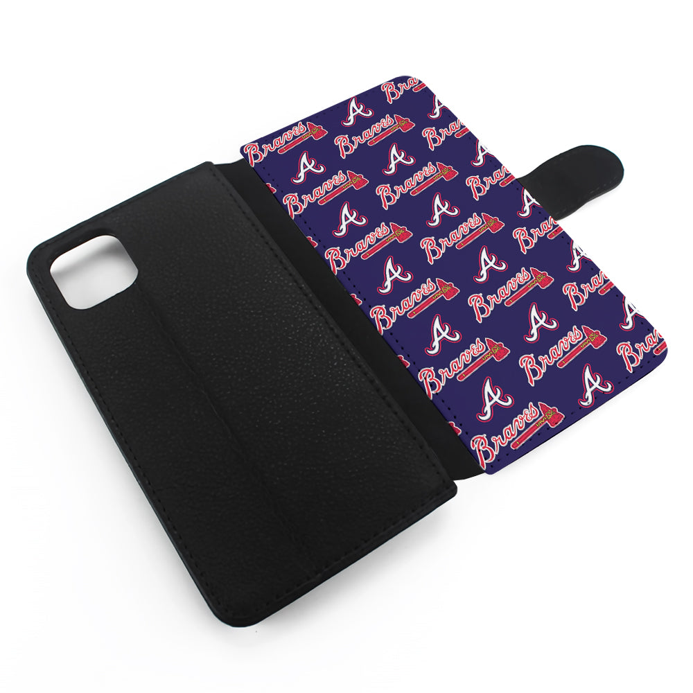 Atlanta Braves Pattern Flip Wallet Phone Case