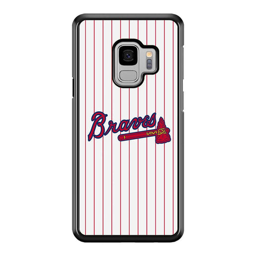 Atlanta Braves The Red Axe Samsung Galaxy S9 Case-Rubber Black (2D Case)-Oxvistore