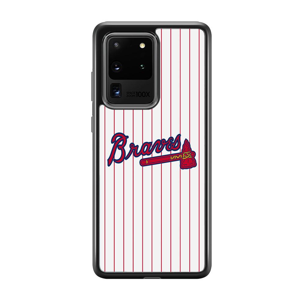 Atlanta Braves The Red Axe Samsung Galaxy S20 Ultra Case-Rubber Black (2D Case)-Oxvistore