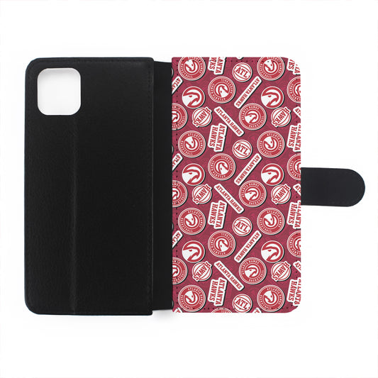 Atlanta Hawks Pattern Flip Wallet Phone Case