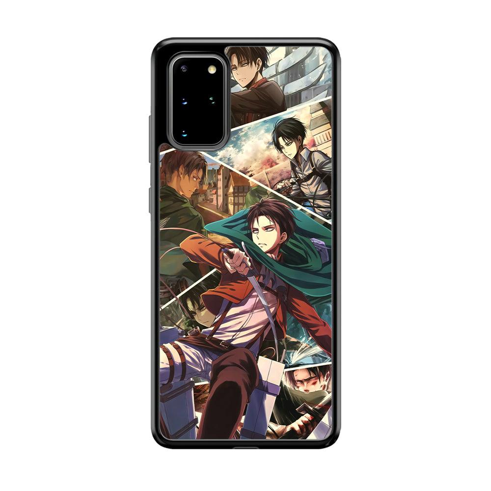 Attack on Titan Collage of Fighter Samsung Galaxy S20 Plus Case-Rubber Black (2D Case)-Oxvistore