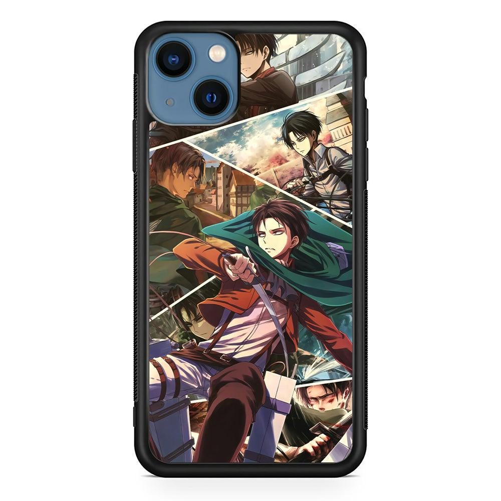 Attack on Titan Collage of Fighter iPhone 14 Plus Case-Rubber Black (2D Case)-Oxvistore