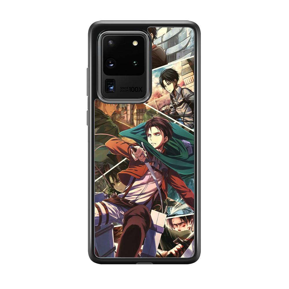 Attack on Titan Collage of Fighter Samsung Galaxy S20 Ultra Case-Rubber Black (2D Case)-Oxvistore