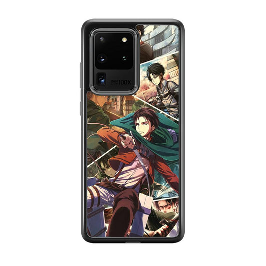 Attack on Titan Collage of Fighter Samsung Galaxy S20 Ultra Case-Rubber Black (2D Case)-Oxvistore