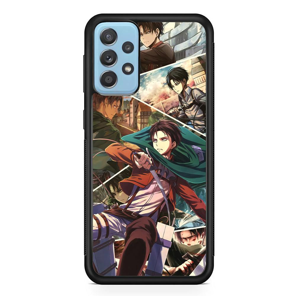 Attack on Titan Collage of Fighter Samsung Galaxy A72 Case-Rubber Black (2D Case)-Oxvistore