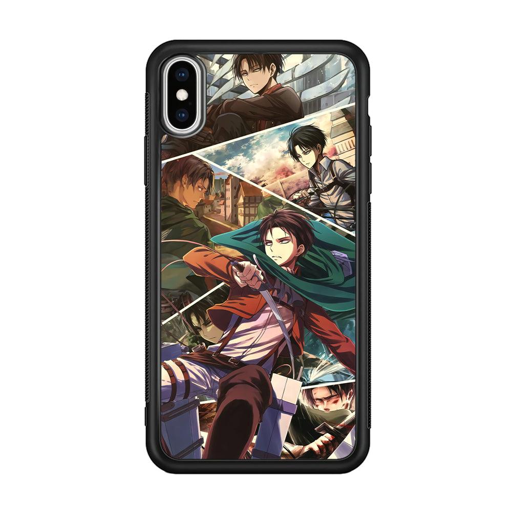 Attack on Titan Collage of Fighter iPhone Xs Max Case-Rubber Black (2D Case)-Oxvistore