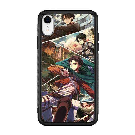 Attack on Titan Collage of Fighter iPhone XR Case-Rubber Black (2D Case)-Oxvistore