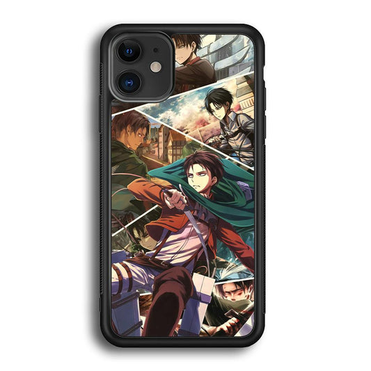 Attack on Titan Collage of Fighter iPhone 11 Case-Rubber Black (2D Case)-Oxvistore