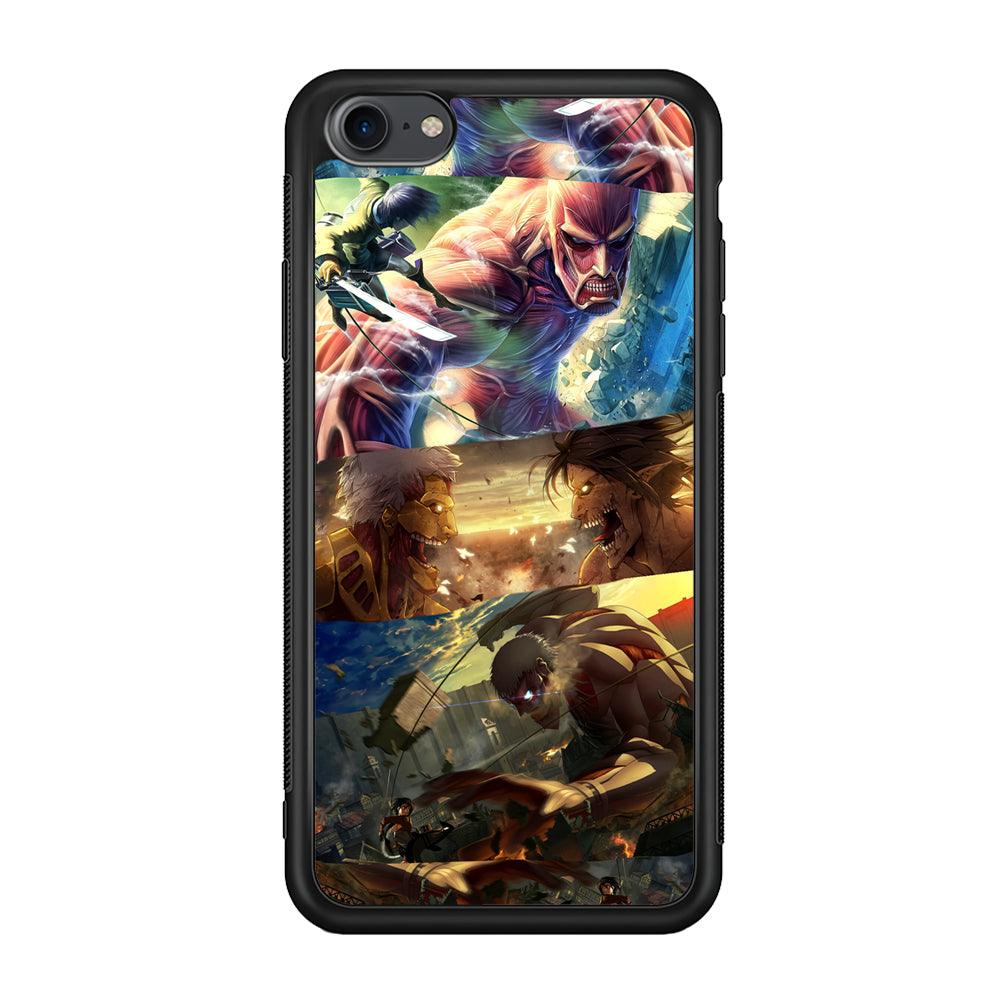Attack on Titan Scene of Struggle iPhone 7 Case-Rubber Black (2D Case)-Oxvistore