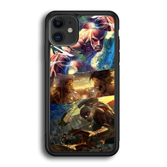 Attack on Titan Scene of Struggle iPhone 11 Case-Rubber Black (2D Case)-Oxvistore