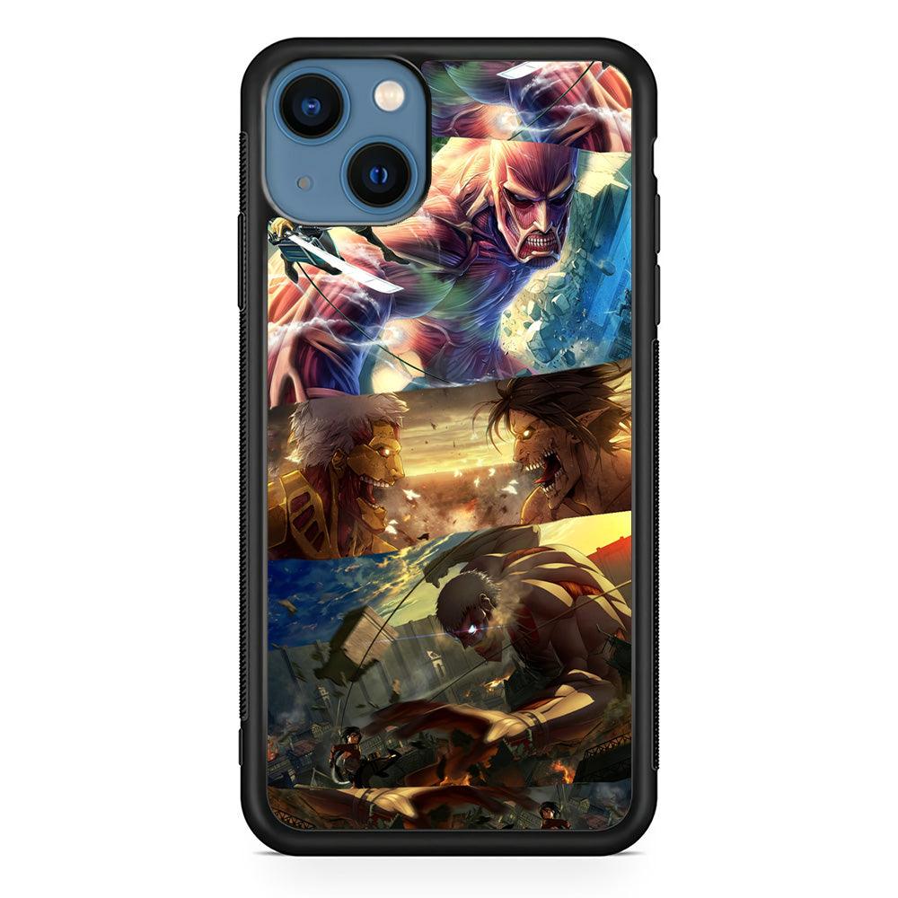 Attack on Titan Scene of Struggle iPhone 15 Plus Case-Rubber Black (2D Case)-Oxvistore