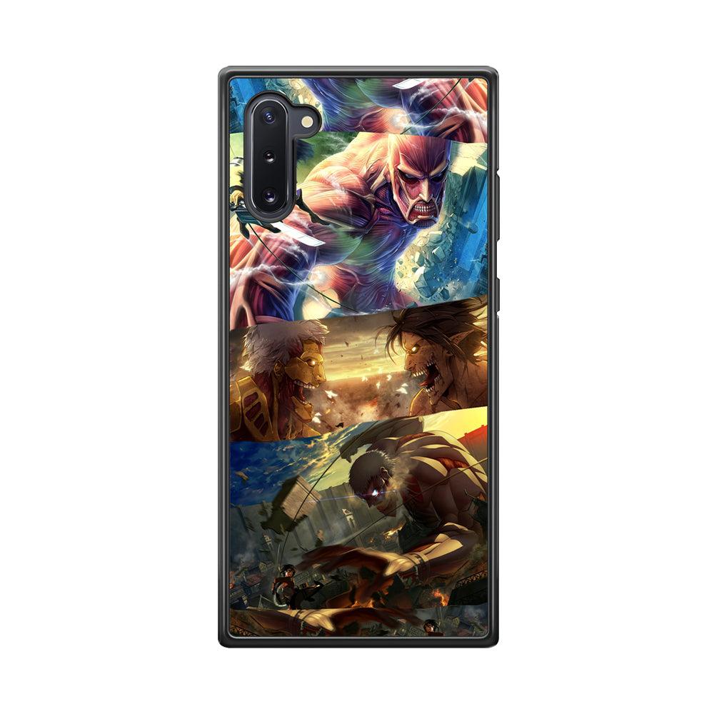 Attack on Titan Scene of Struggle Samsung Galaxy Note 10 Case-Rubber Black (2D Case)-Oxvistore