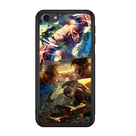Attack on Titan Scene of Struggle iPod Touch 6 Case-Rubber Black (2D Case)-Oxvistore