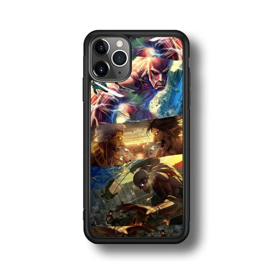 Attack on Titan Scene of Struggle iPhone 11 Pro Max Case-Rubber Black (2D Case)-Oxvistore