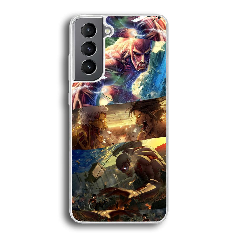 Attack on Titan Scene of Struggle Samsung Galaxy S21 Plus Case-Oxvistore