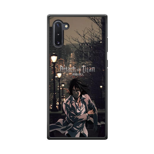 Attack on Titan Walked Home Samsung Galaxy Note 10 Case-Rubber Black (2D Case)-Oxvistore