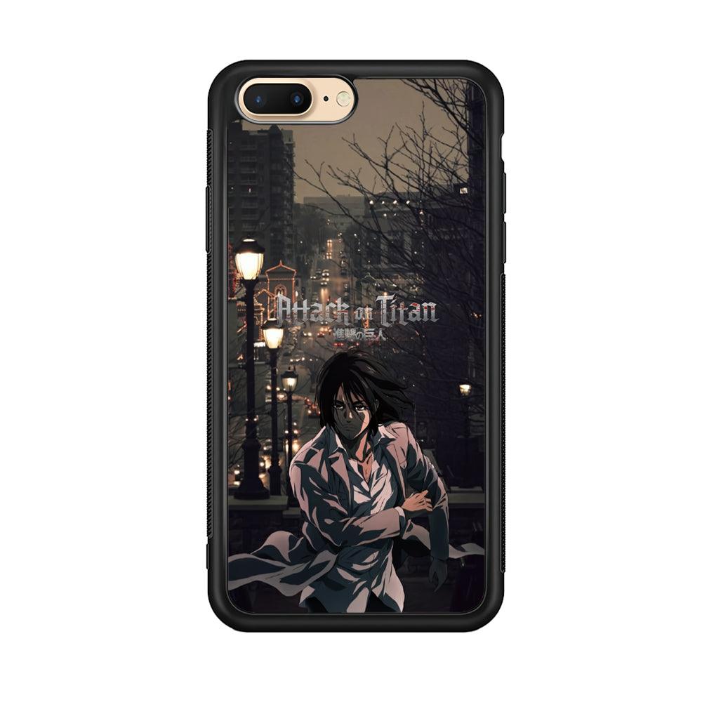 Attack on Titan Walked Home iPhone 7 Plus Case-Rubber Black (2D Case)-Oxvistore