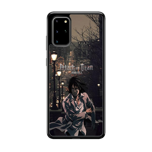Attack on Titan Walked Home Samsung Galaxy S20 Plus Case-Rubber Black (2D Case)-Oxvistore