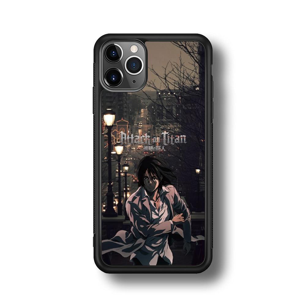 Attack on Titan Walked Home iPhone 11 Pro Max Case-Rubber Black (2D Case)-Oxvistore