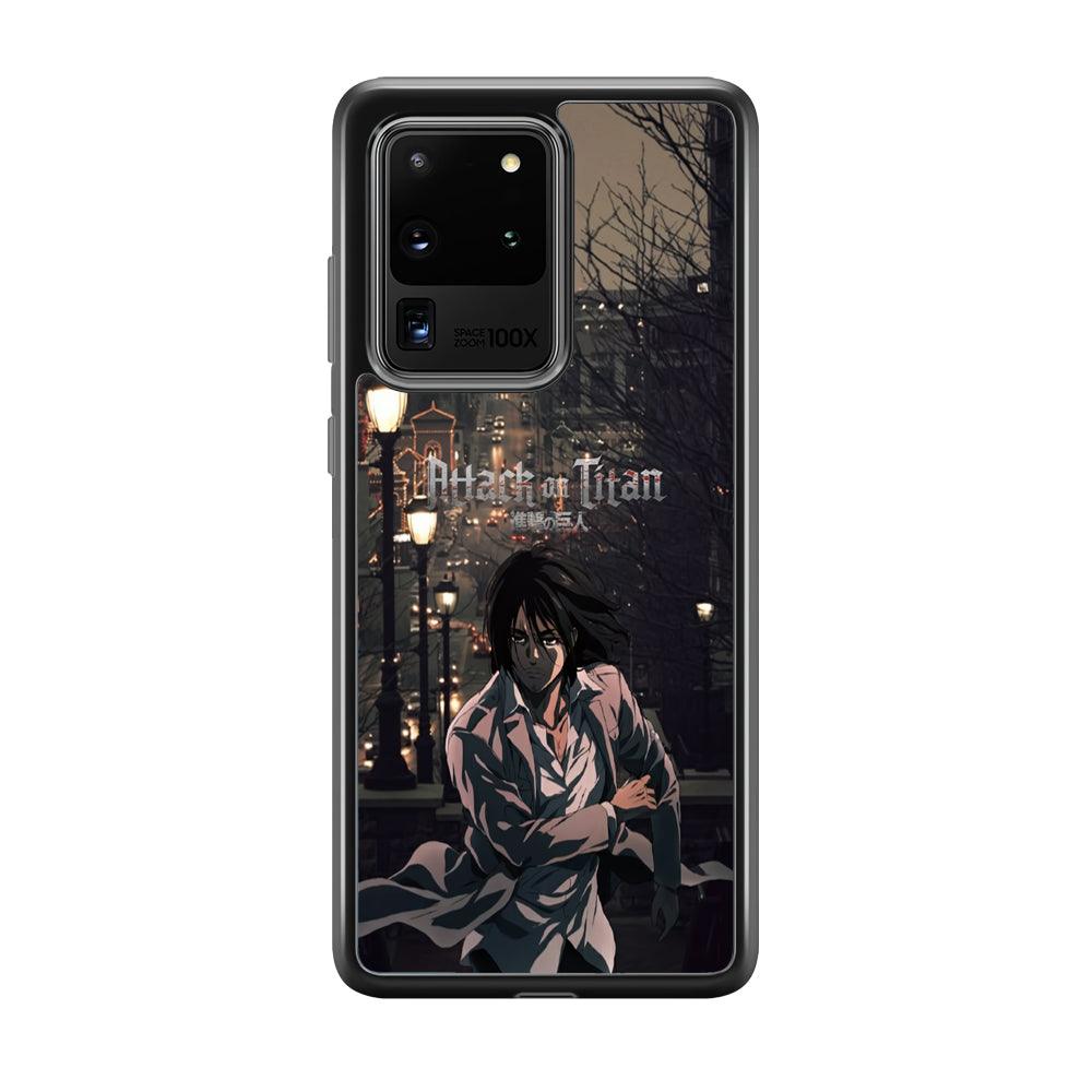 Attack on Titan Walked Home Samsung Galaxy S20 Ultra Case-Rubber Black (2D Case)-Oxvistore
