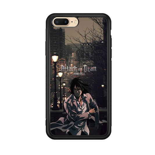 Attack on Titan Walked Home iPhone 8 Plus Case-Rubber Black (2D Case)-Oxvistore