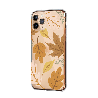 Autumn Comes with Blowing Dry Leaves Clear Soft Case