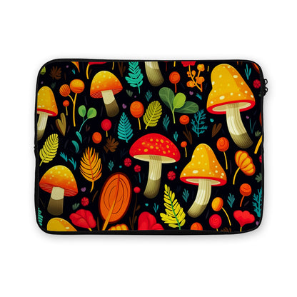 Autumn Mushrooms Texture Laptop Sleeve Protective Cover