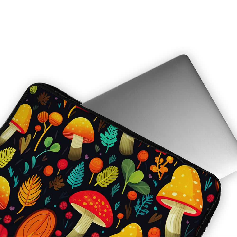 Autumn Mushrooms Texture Laptop Sleeve Protective Cover