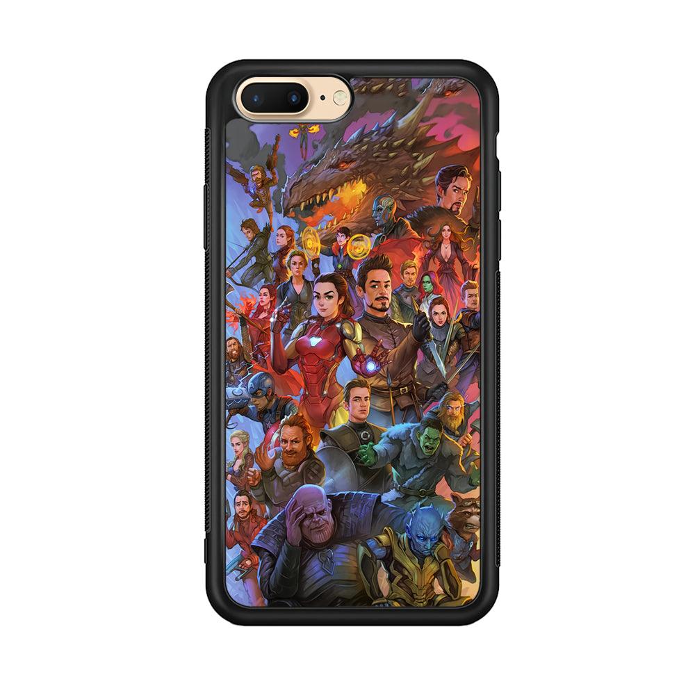Avenger Assembly Point iPhone 8 Plus Case-Rubber Black (2D Case)-Oxvistore