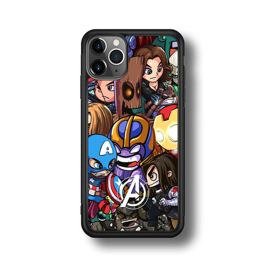 Avenger Cartoon Kid iPhone 11 Pro Case-Rubber Black (2D Case)-Oxvistore