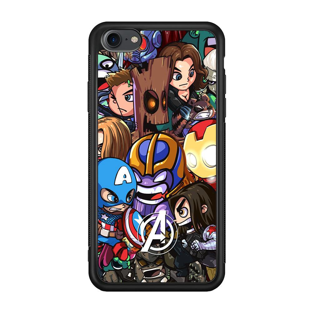 Avenger Cartoon Kid iPhone 8 Case-Rubber Black (2D Case)-Oxvistore