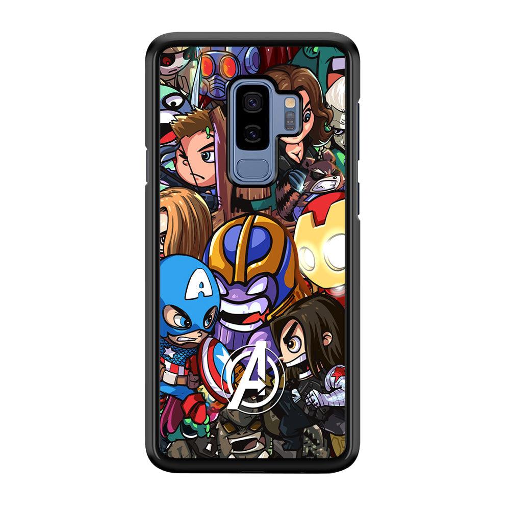 Avenger Cartoon Kid Samsung Galaxy S9 Plus Case-Rubber Black (2D Case)-Oxvistore