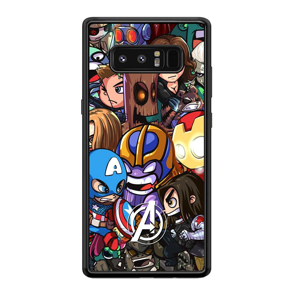 Avenger Cartoon Kid Samsung Galaxy Note 8 Case-Rubber Black (2D Case)-Oxvistore