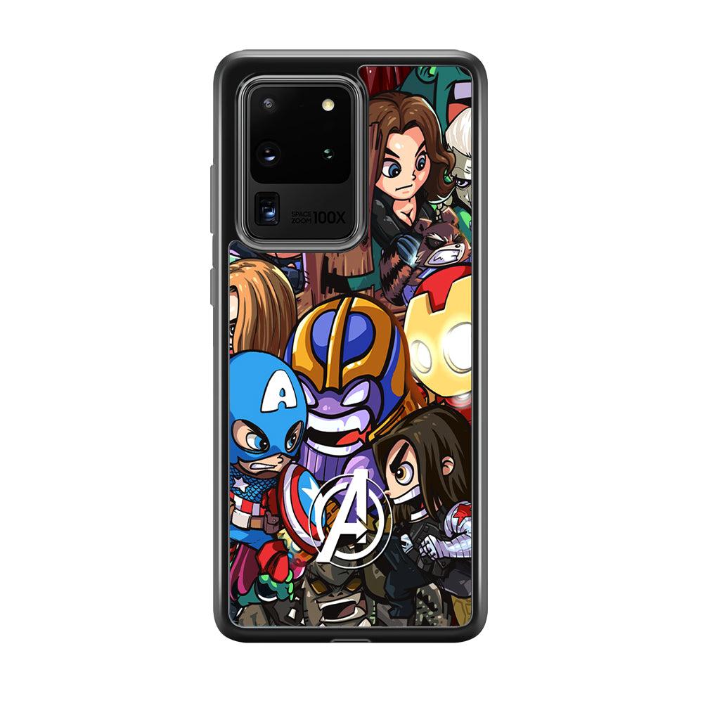 Avenger Cartoon Kid Samsung Galaxy S20 Ultra Case-Rubber Black (2D Case)-Oxvistore