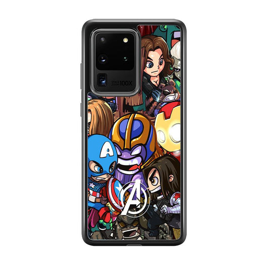 Avenger Cartoon Kid Samsung Galaxy S20 Ultra Case-Rubber Black (2D Case)-Oxvistore